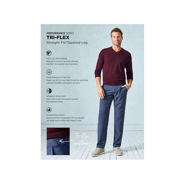 LEE Mens Performance Series Tri-Flex No Iron Relaxed Fit Pant 